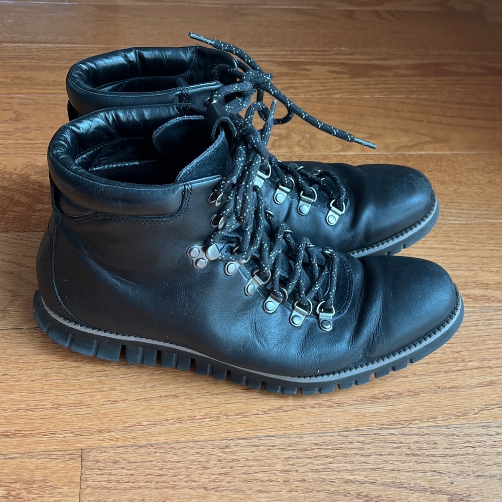 Cole Haan Men’s Zero Grand Hiker II Casual Leather Hiking Boots, Black, size 11